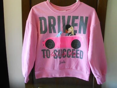 GIRLS BARBIE LONG SLEEVE PINK GRAPHICS SWEATSHIRT SIZE L(10-12) - Image 1 of 4