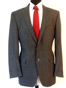Abrigo deportivo Peter Millar lana negra gris 2 botones, 42L, doble ventilación, hecho en Canadá - Imagen 1 de 7
