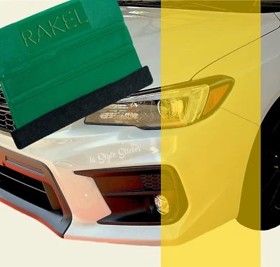 Gelbe Tönungsfolie Nebel-Schweinwerfer + Rakel Verklebehilfe  100 x 30cm Glanz - Bild 1 von 4