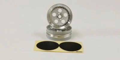 KYOSHO LEGENDARY TOMAHAWK, 2 x FRONT SATIN CHROME WHEELS, RIMS (2PCS) SCH007SC B - Image 1 of 3