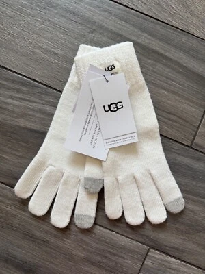 GUANTES UGG TECH DE PUNTO PARA MUJER, MARFIL, NUEVOS CON ETIQUETAS, TALLA ÚNICA Foto 1 de 2