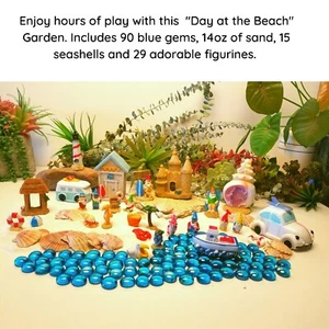Mini Fairy Garden Accessories Kit - Miniatures for Outdoor Decorations - Beach - Picture 1 of 9