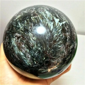 2.75Kg  Flash Russian Astrophylite with Garnet and Pyrite Sphere Ball  o590 - Picture 1 of 12