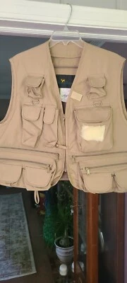 VINTAGE Woodland Vest Utility Hunting Fishing Full Zip+self Fastening Pockets XL - Image 1 of 4