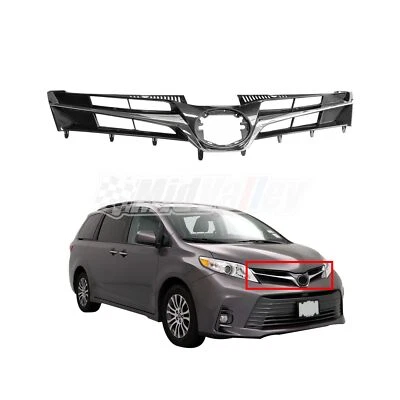 Front Grille Assembly Chrome Trim LE Style Fit Toyota Sienna Foto 1 de 4