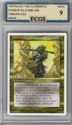 1995 Magic the Gathering Dakkon Blackblade Chronicles Graded FCGS 9 MINT - Image 1 of 2