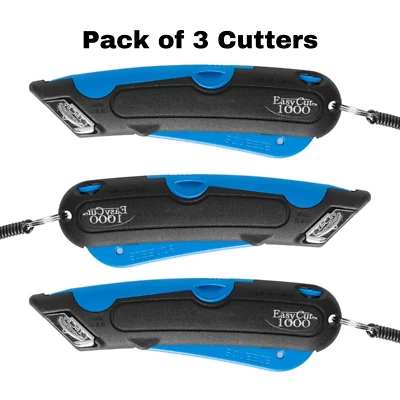Cuchillo cortador de caja de seguridad Easy Cut herramienta Easycut para trabajo corte 1000 azul, 3-CT Foto 1 de 4