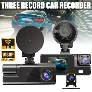 3inch WIFI Dash Cam 1080P HD Dual Lens Car DVR Recorder Front/Rear/Inside Camera - Picture 1 of 12