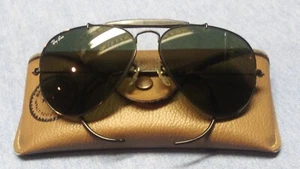 Vintage Ray Ban Outdoorsman Black Aviator Sunglasses Bausch & Lomb USA w/ Case - Picture 1 of 24