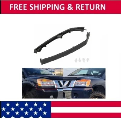 Headlight Molding Trim Lower Filler Pair Set for 04-15 Nissan Titan Armada QX56 - Image 1 of 4