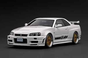 IG3227 1/18 Ignition Model Nissan Skyline GT-R (BNR34) White (TRUST GReddy) - Foto 1 di 2
