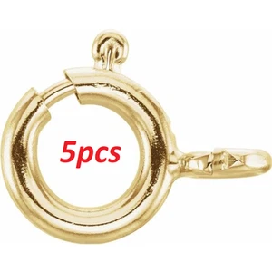 (5) PACK 5mm PESO RESISTENTE 10k Oro Amarillo Sólido Resorte Anillo Cierre ABIERTO Salto - Imagen 1 de 4