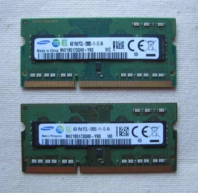 Módulos de memoria para computadora portátil Samsung 8 GB (2 x 4 GB) DDR3L-1600 / PC3L-12800 CL11 SO-DIMM Foto 1 de 3