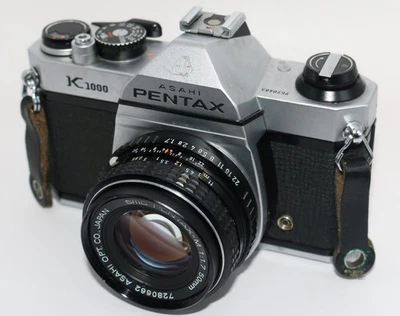 Pentax K1000 35mm SLR Film Camera + SMC 50mm f/1.7 Lens – Tested & Working - Image 1 of 4