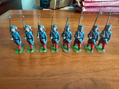 CONJUNTO SOLDADOS DE BRINQUEDO BRITÂNICOS #141 *** INFANTARIA FRANCESA DE LINHA *** MEGA RARO! - Imagem 1 de 4