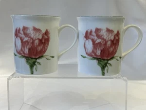 2 x Villeroy And Boch Home & Garden Collection Flora Porcelain Mugs Wild Rose - Picture 1 of 7
