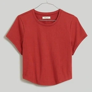 madewell dart heavyweight jersey crewneck tee antique rose women xxsmall xxs - Picture 1 of 6