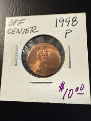 1998 P Lincoln Memorial Cent Error Off Center Struck - Image 1 of 4