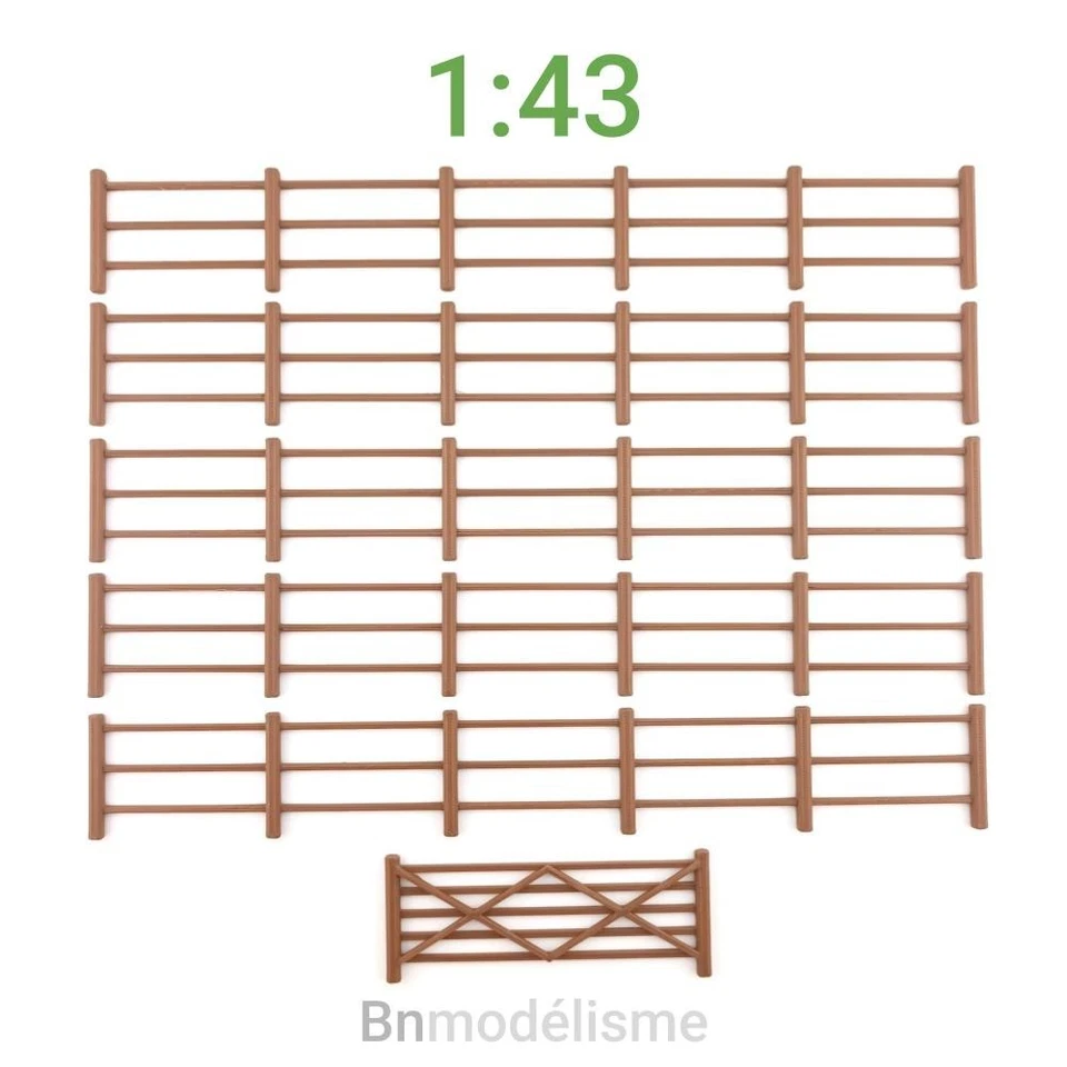 Lot 1m Barrières Ranch 1/43, Décor Pâture Chevaux Enclos Vaches Ferme Animaux - Imagen 1 de 1