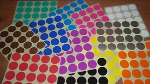 25mm Round Blank Price Stickers - Coloured Labelling Code Dots - Sticky Labels - Picture 1 of 1