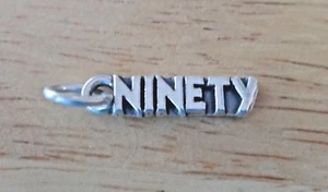 Dije de cumpleaños de plata esterlina 19x5 mm número noventa 90 o 90 - Imagen 1 de 3