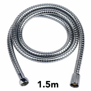 SHOWER HOSE 1.2/1.5/2/2.5M FLEXIBLE STAINLESS STEEL CHROME SHOWER BATHROOM PIPE - Picture 1 of 30