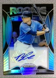 Brandon Lowe 2019 PANINI PRIZM RC CAROLINA BLUE AUTO RA-BL 11/100 TAMPA BAY RAYS - Picture 1 of 2
