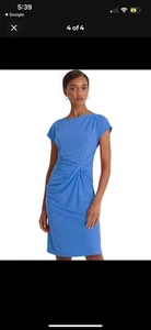 Lauren Ralph Lauren Navy Blue Twist Front Cocktail Dress Size 2 - Picture 1 of 5