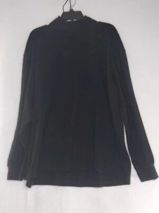 St Johns Bay Mens Size XXL Color Black Long Sleeve High Collar 100% Cotton Shirt - Picture 1 of 4