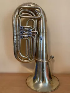 Tuba "Bb" Brass Pipe Wind Instrument Brass USSR Horn Mouthpiece Vintage Rare - Picture 1 of 7