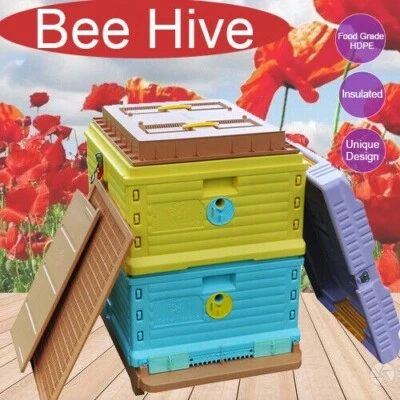 GOLDEN PALACE Insulated Plastic Bee Hives Langstroth Bee Hive Beekeeping Boxes House 2-layers