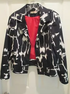 Patrick Christopher Size M Jacket Black White Lined - Picture 1 of 5