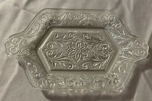 Vtg Indiana Clear Sandwich Glass Tiara Relish/Trinket/Jewelry Dish w/Handles - Picture 1 of 13