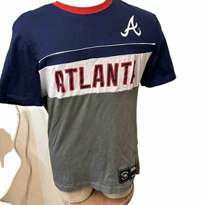 Atlanta Braves Shirt Medium Fanatics Black Graphic Crewneck MLB Baseball - Picture 1 of 7