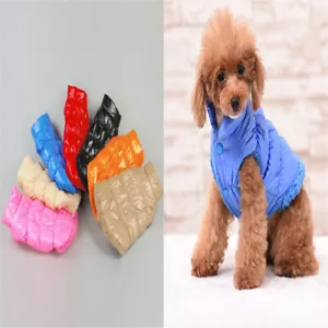 Haustier Welpe Jacke Winter kleiner Hund daunen warm gepolsterte Weste wasserdicht Mantel Kleidung - Bild 1 von 19