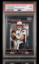 2002 pacific update #11 tom brady; command performance SP insert PSA 9 ☆ MINT