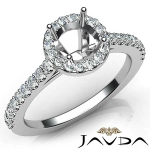 Anillo redondo de montaje de clavija compartida platino 950 0,5 quilates - Imagen 1 de 7