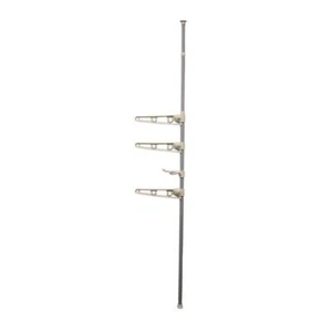 Free Standing Trellis Laundry Pole Over-the-Toilet 3 Shelves Gray Set of 2 - Picture 1 of 1