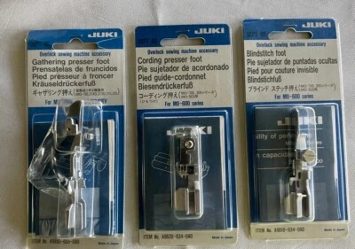 Juego de 3 pies Juki: prensa de cordones de punto ciego prensa de recolección serie M0-600 NUEVO Foto 1 de 4