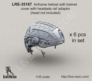 Live Resin LR-35187 1/35 Airframe Helmet with Cover, with Headsets Rail Adaptor
