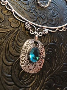 Blue faceted crystal 20” necklace, Bohemian Gypsy Belly Dance - Picture 1 of 5