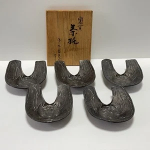 Rare style Japanese Tin Copper Chataku Teacup saucer for 5pcs Sencha w/box - Picture 1 of 9