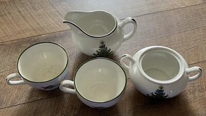 Spode "Christmas Tree" Cup & Saucer Set Of 4 - Picture 1 of 6