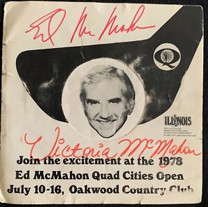 Quad Cities Open Ed McMahon Autographed Tri-Fold Program, July 10-16 1978 