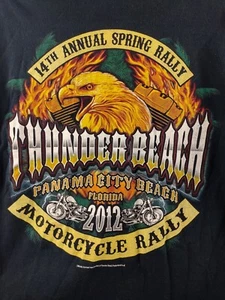Camiseta Thunder Beach 2012 Moto Rally Ciudad de Panamá Playa Talla Mediana Negra - Imagen 1 de 12