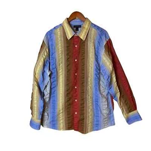 Lord & Taylor Metropolitan Men’s Shirt Size XL Red, Brown, Yellow and Blue - Picture 1 of 4