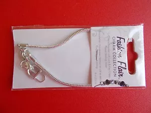 Fashion Flair Charm Bracelet, lock & key clasp, plated sterling silver (8 in) - Picture 1 of 1
