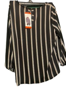 Adrianna Papell Women’s 3/4 Sleeve Stretch Soft Blouse Black Size M - Picture 1 of 5