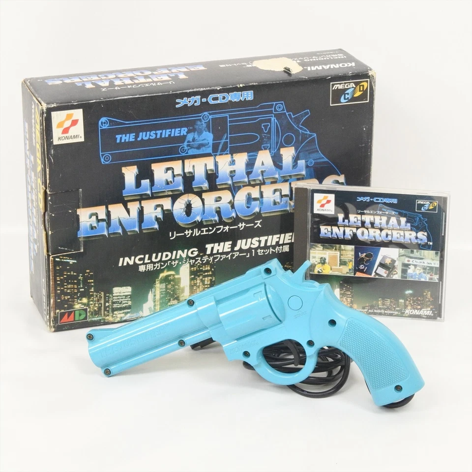 LETHAL ENFORCERS + THE JUSTIFIER Boxed Work for CRT TV Only For Mega CD 0140 - Image 1 of 4