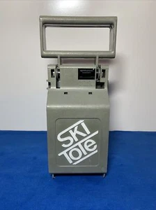 Bolsa de esquí vintage blanca sistema de transporte de bloqueo portaesquí-gris buen estado - Imagen 1 de 4